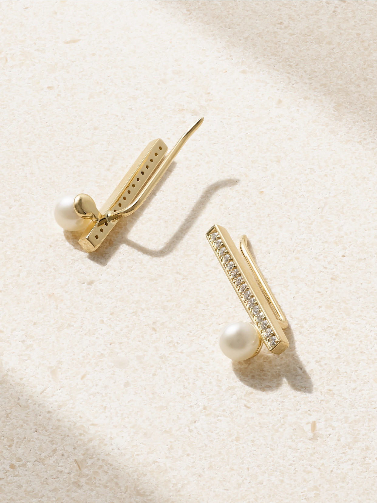 Mizuki 14-karat Gold, Diamond And Pearl Earrings In Gold