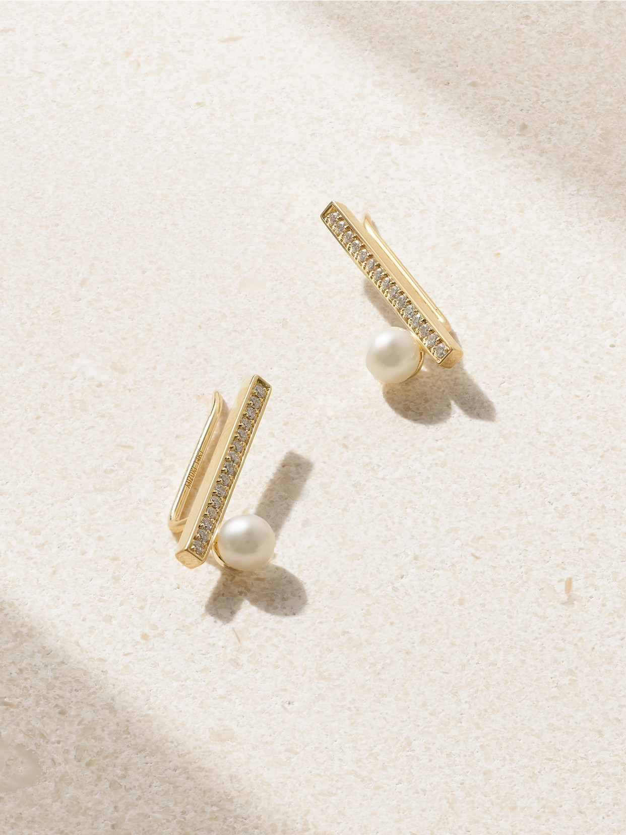 Mizuki - 14-karat Gold, Diamond And Pearl Earrings - One size