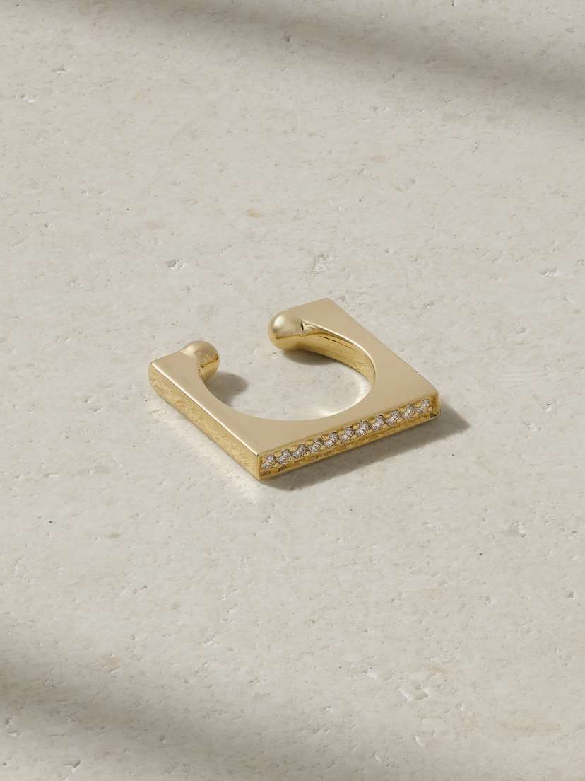 Mizuki 14-karat Gold Diamond Ear Cuff