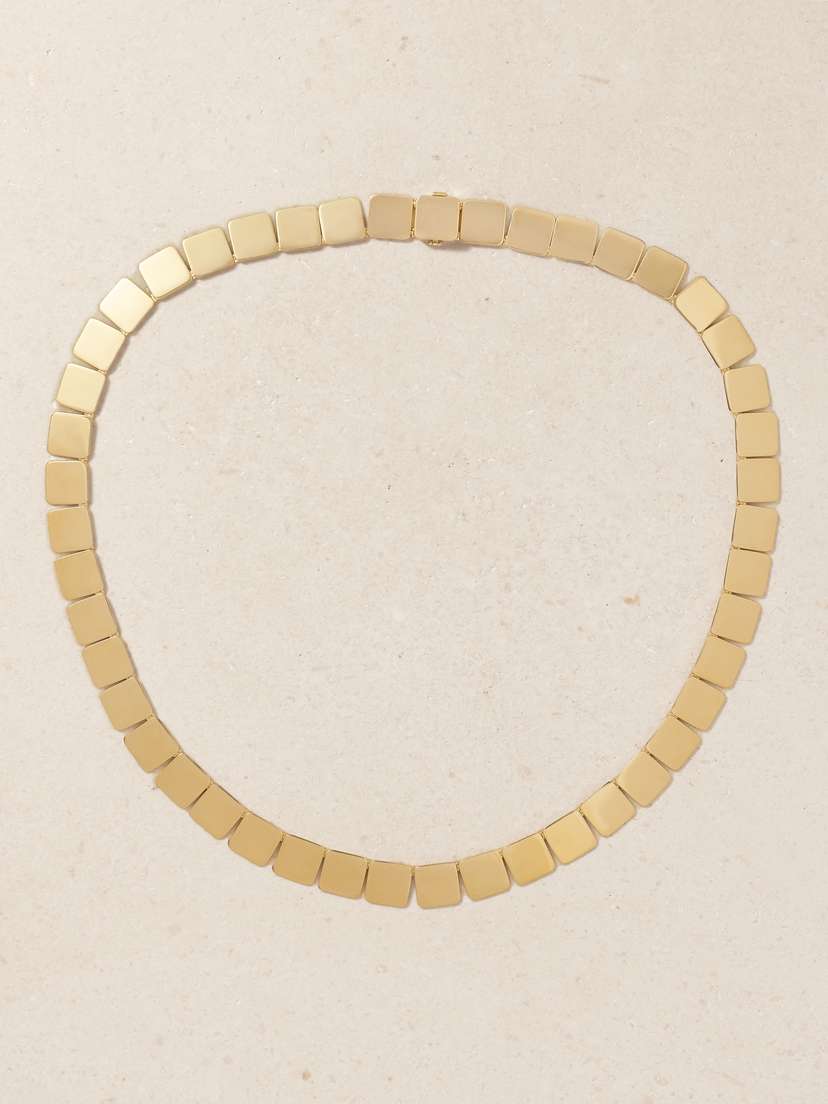 Ileana Makri Large Tile 18-karat Gold Necklace