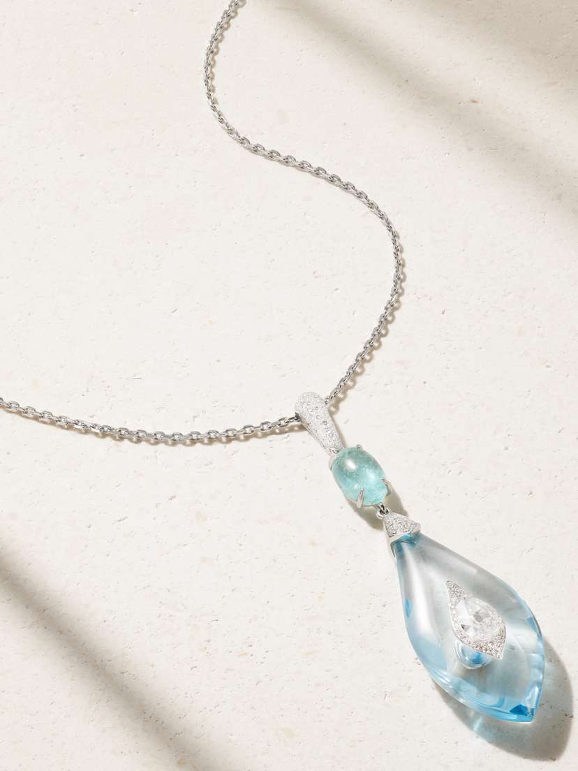 Boghossian 18-karat White Gold Multi-stone Necklace