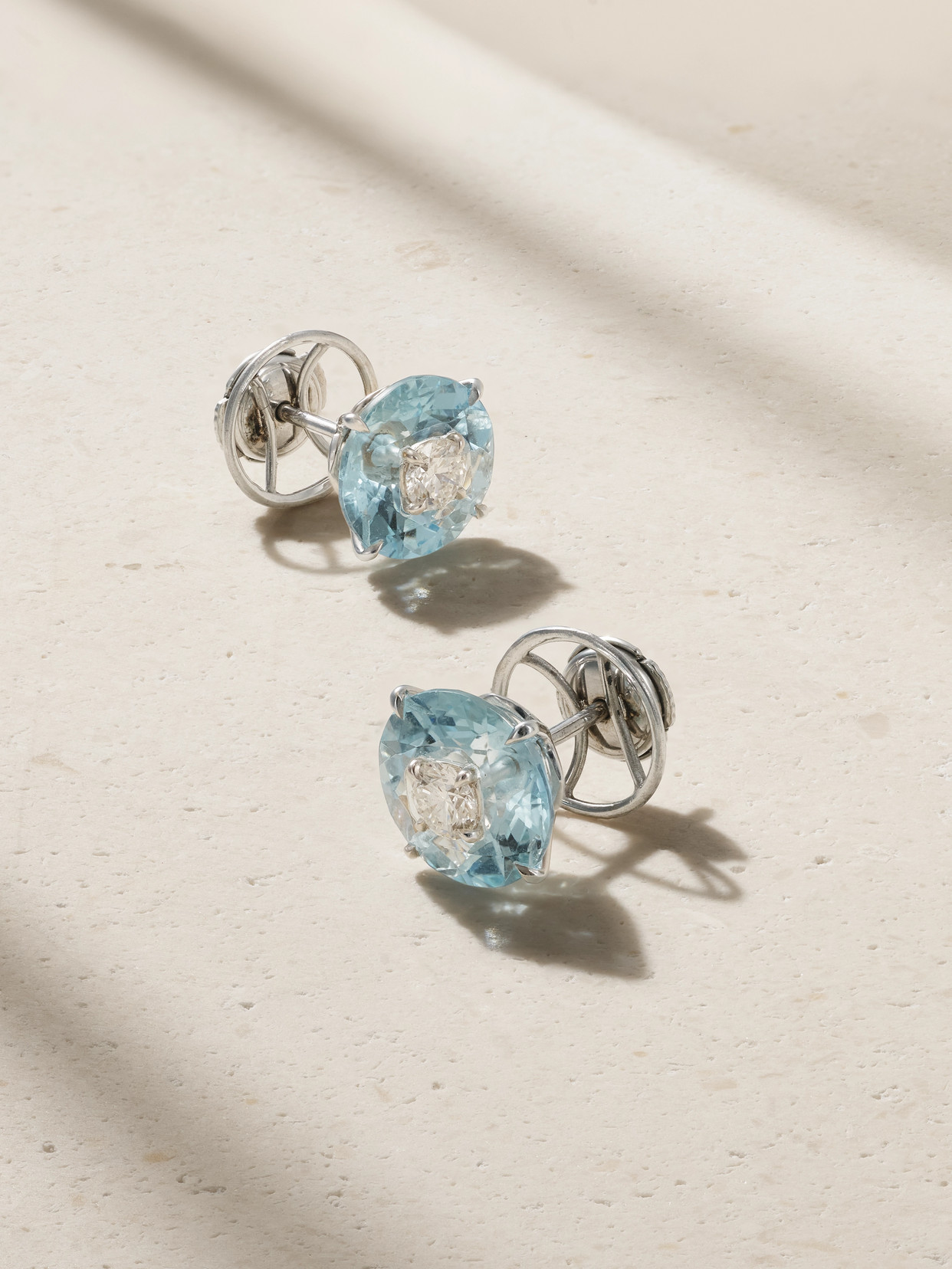 Boghossian - 18-karat White Gold, Diamond And Aquamarine Earrings - One size