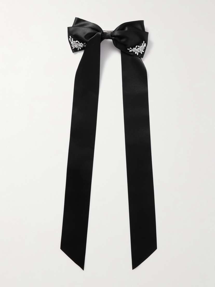Simone Rocha Embellished Satin Bow Hair Clip