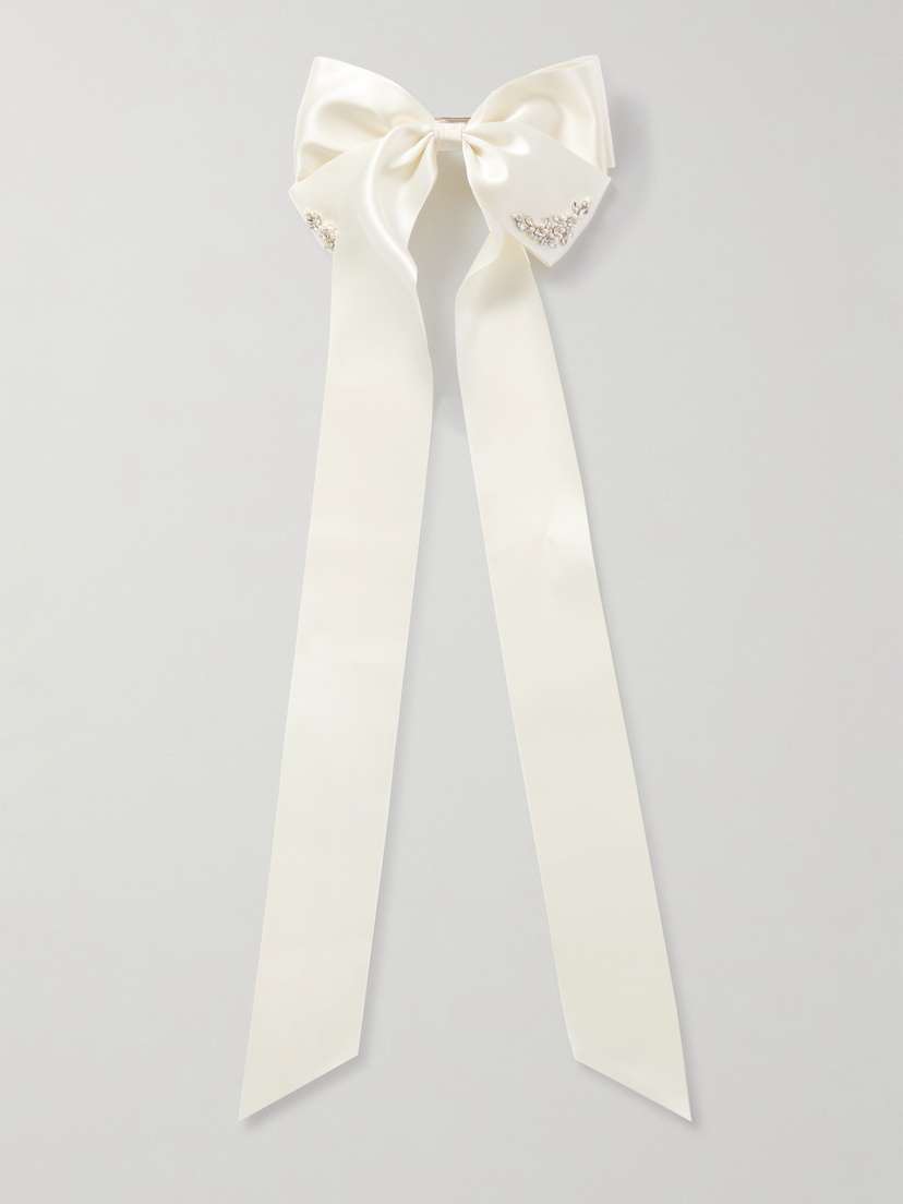 Simone Rocha Embellished Satin Bow Hair Clip