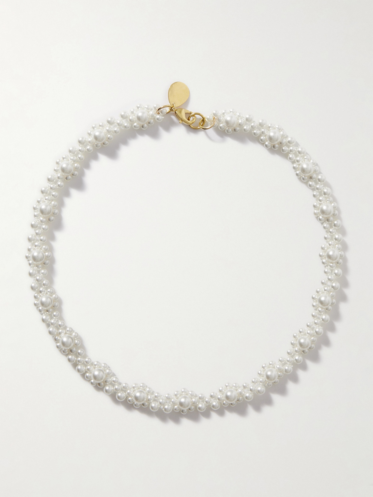 Simone Rocha Daisy Chain Faux Pearl Gold-tone Necklace