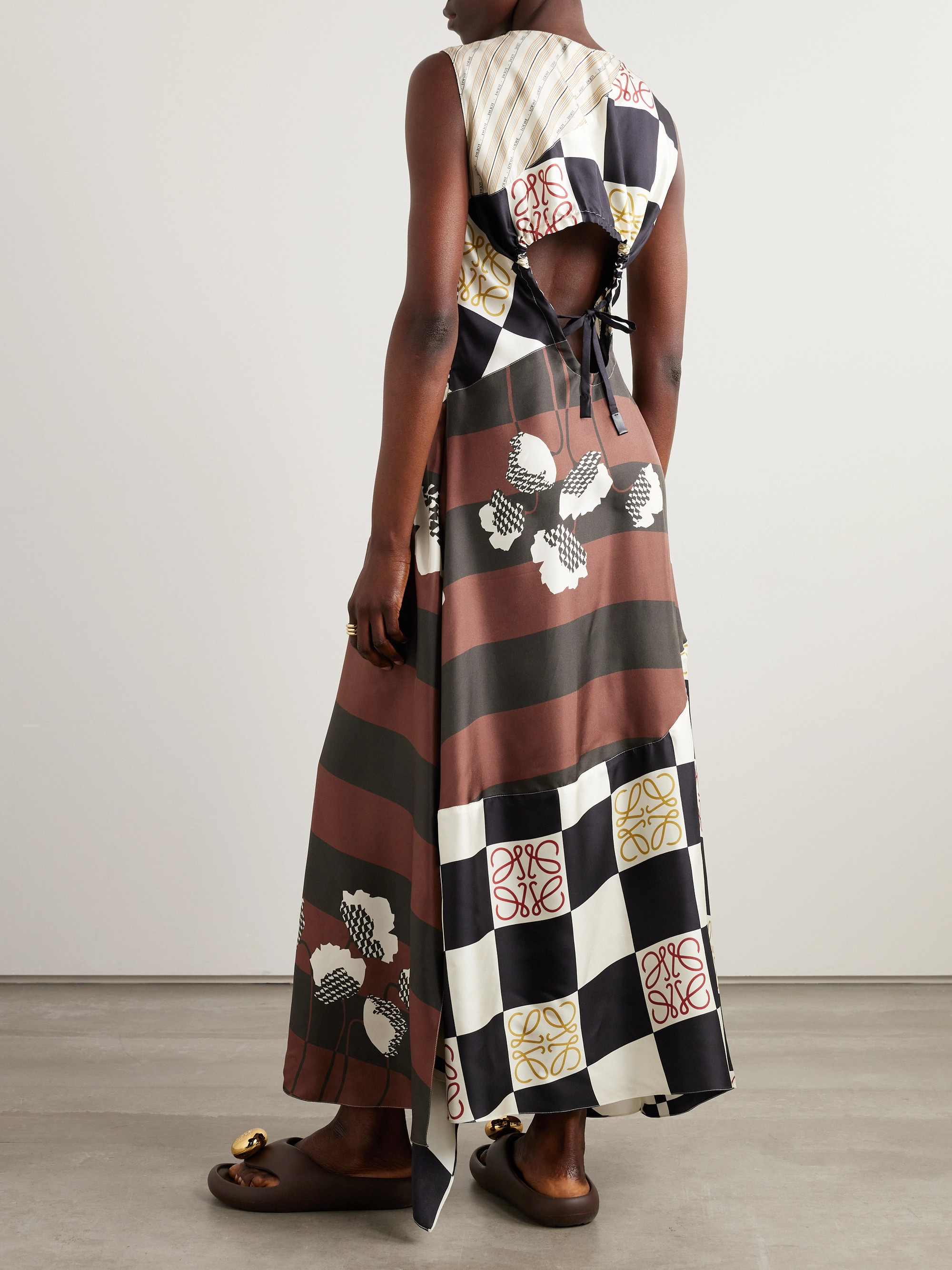 Loewe + Paula's Ibiza cutout printed silk-twill maxi dress thumbnail