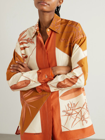 Loewe + Paula's Ibiza printed cotton and silk-blend shirt