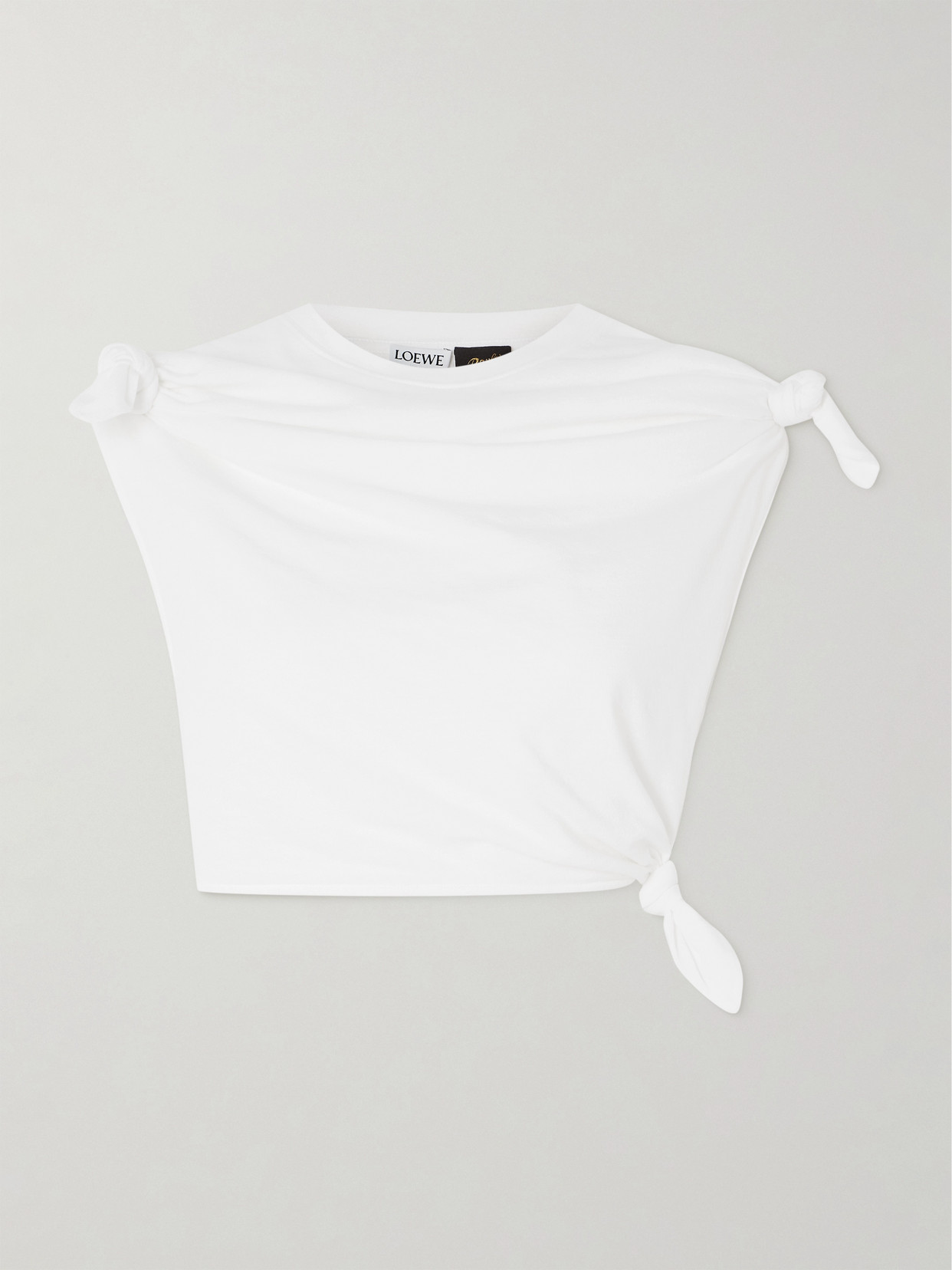 + Paula'S Ibiza Cropped Knotted Cotton-Blend Jersey T-Shirt