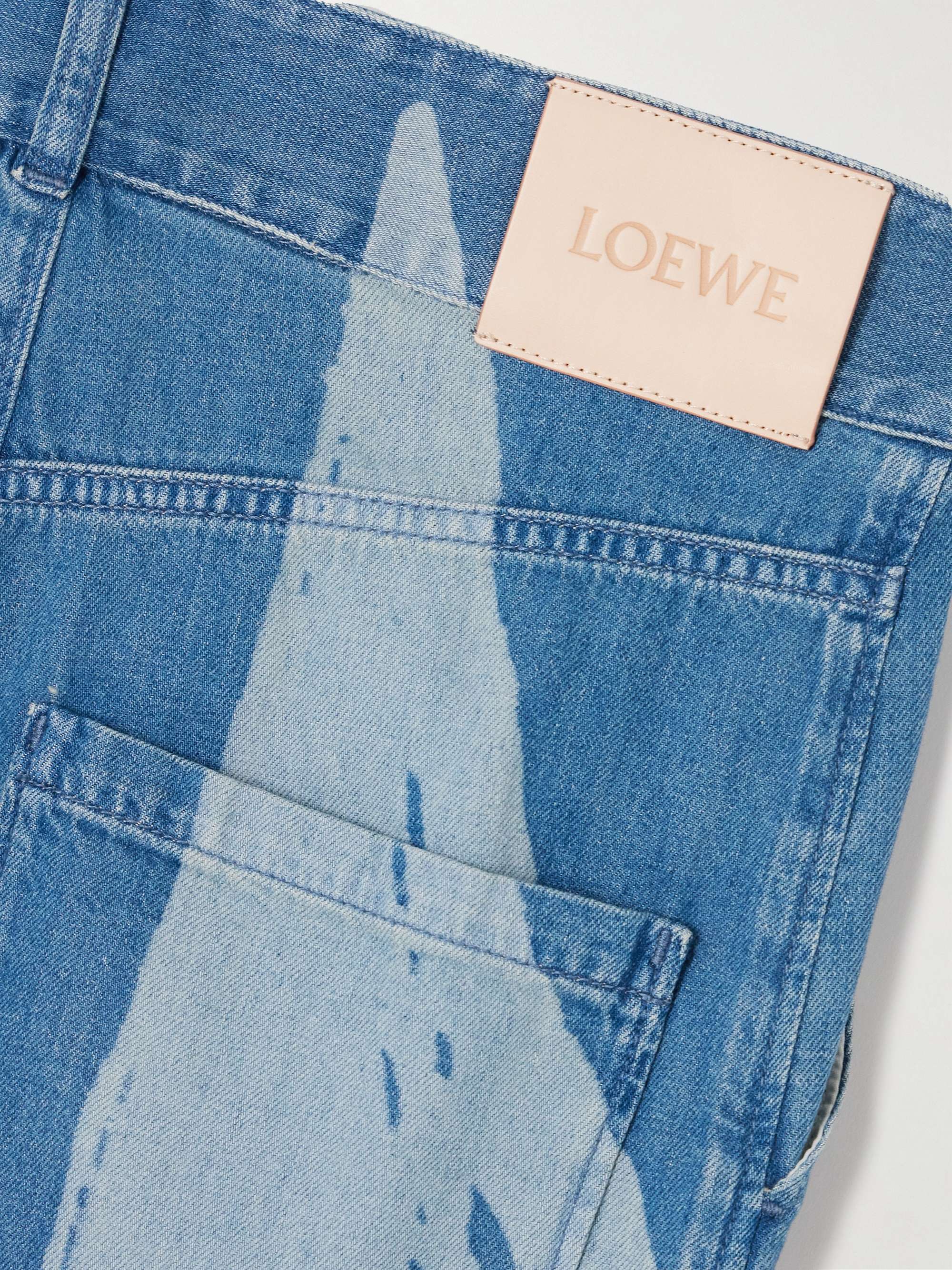 LOEWE + Paula's Ibiza leather-trimmed printed straight-leg LOEWE + Paula's Ibiza leather-trimmed printed straight-leg