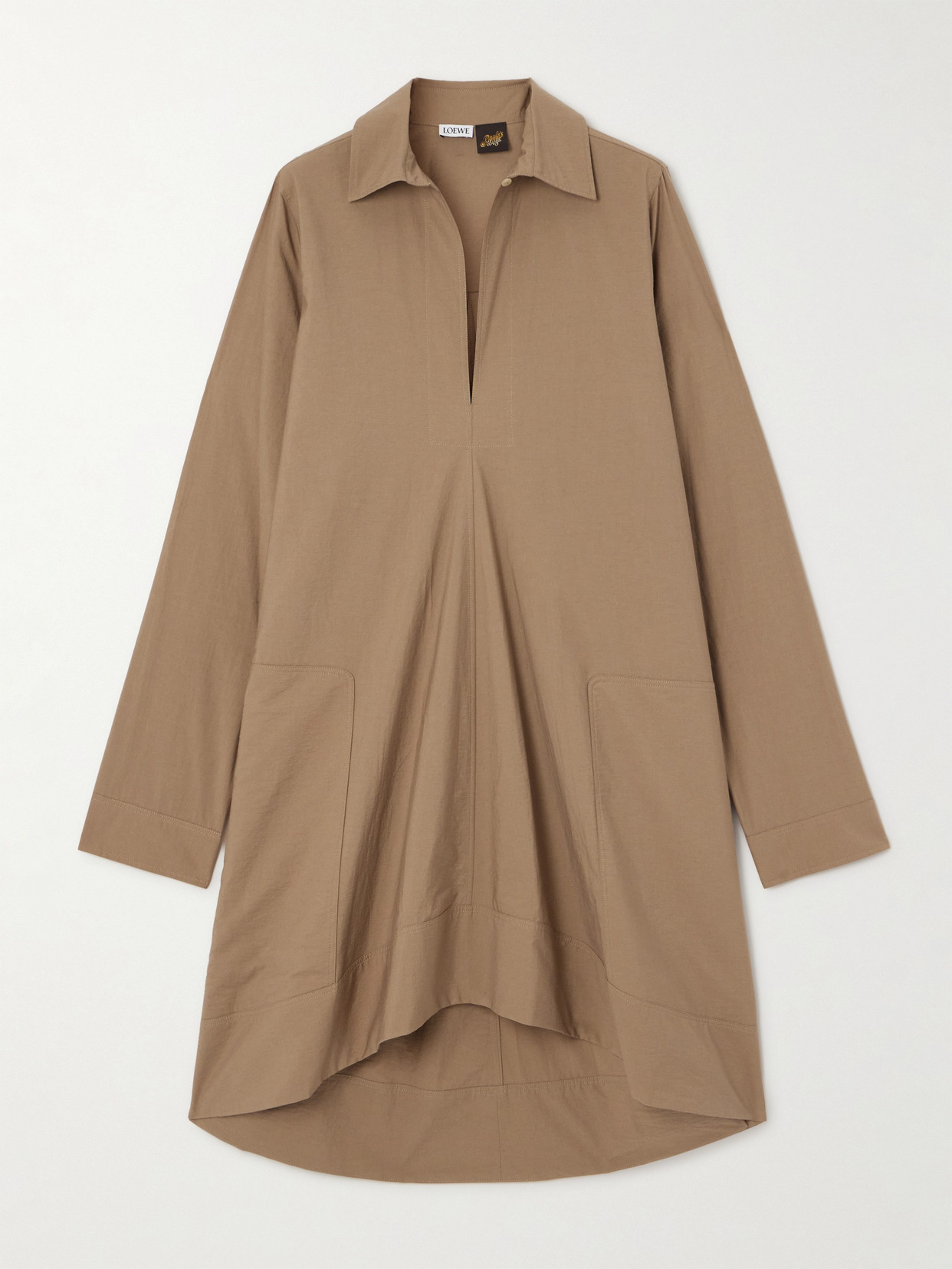 Loewe + Paula's Ibiza Cotton-blend Poplin Shirt Dress In Neutrals