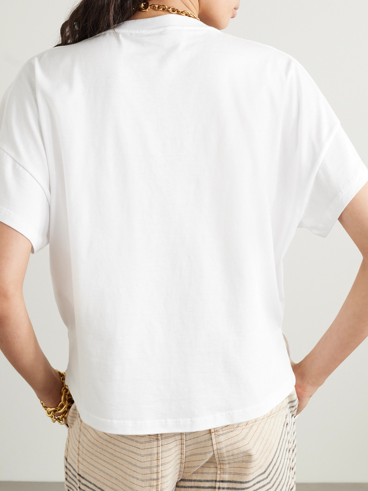 Shop Loewe + Paula's Ibiza Bouclé-appliquéd Cotton-jersey T-shirt In White