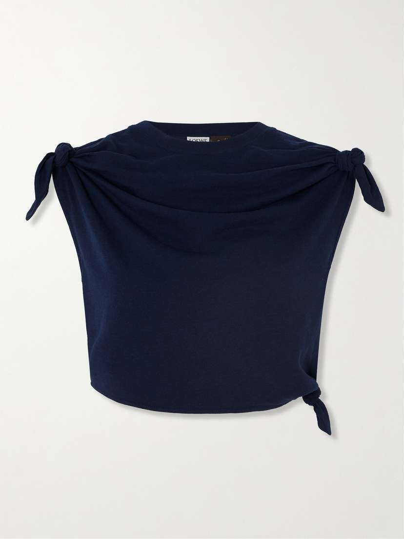 Loewe — + Paula's Ibiza cropped knotted cotton-blend jersey T-shirt