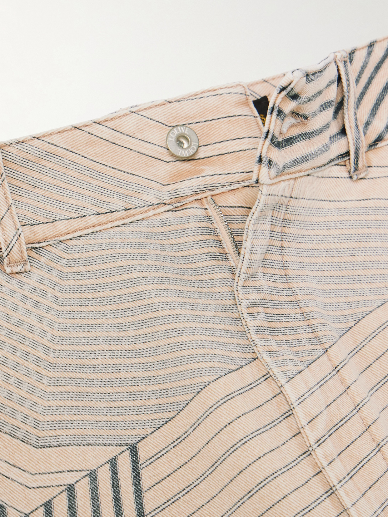 Loewe + Paula's Ibiza Leather-trimmed Printed Straight-leg Jeans In Neutrals