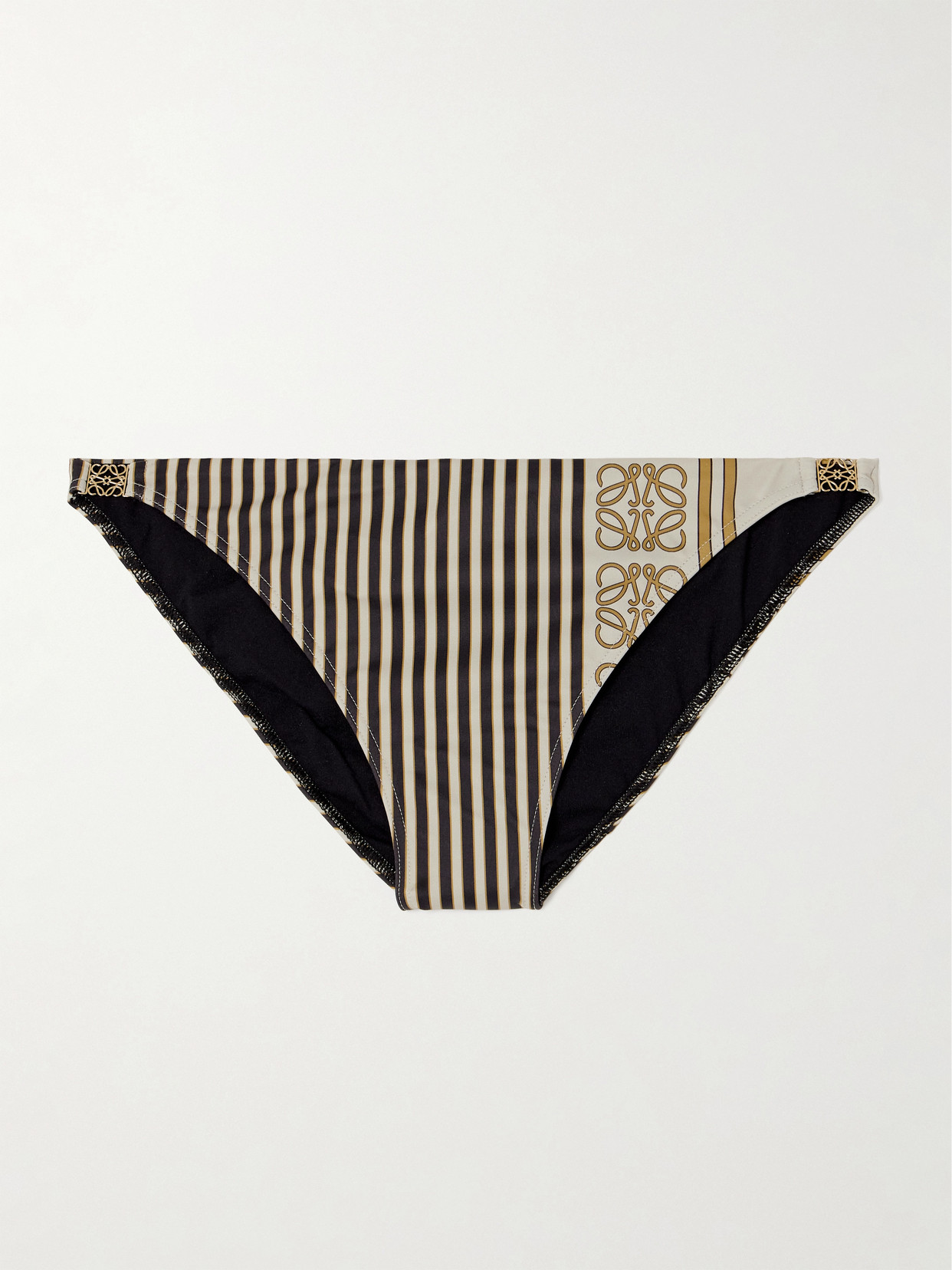 Loewe + Paula's Ibiza Embellished Printed Bikini Briefs In Neutrals