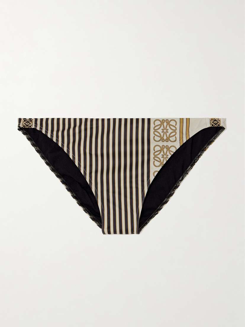 Loewe + Paula's Ibiza Embellished Printed Bikini Briefs
