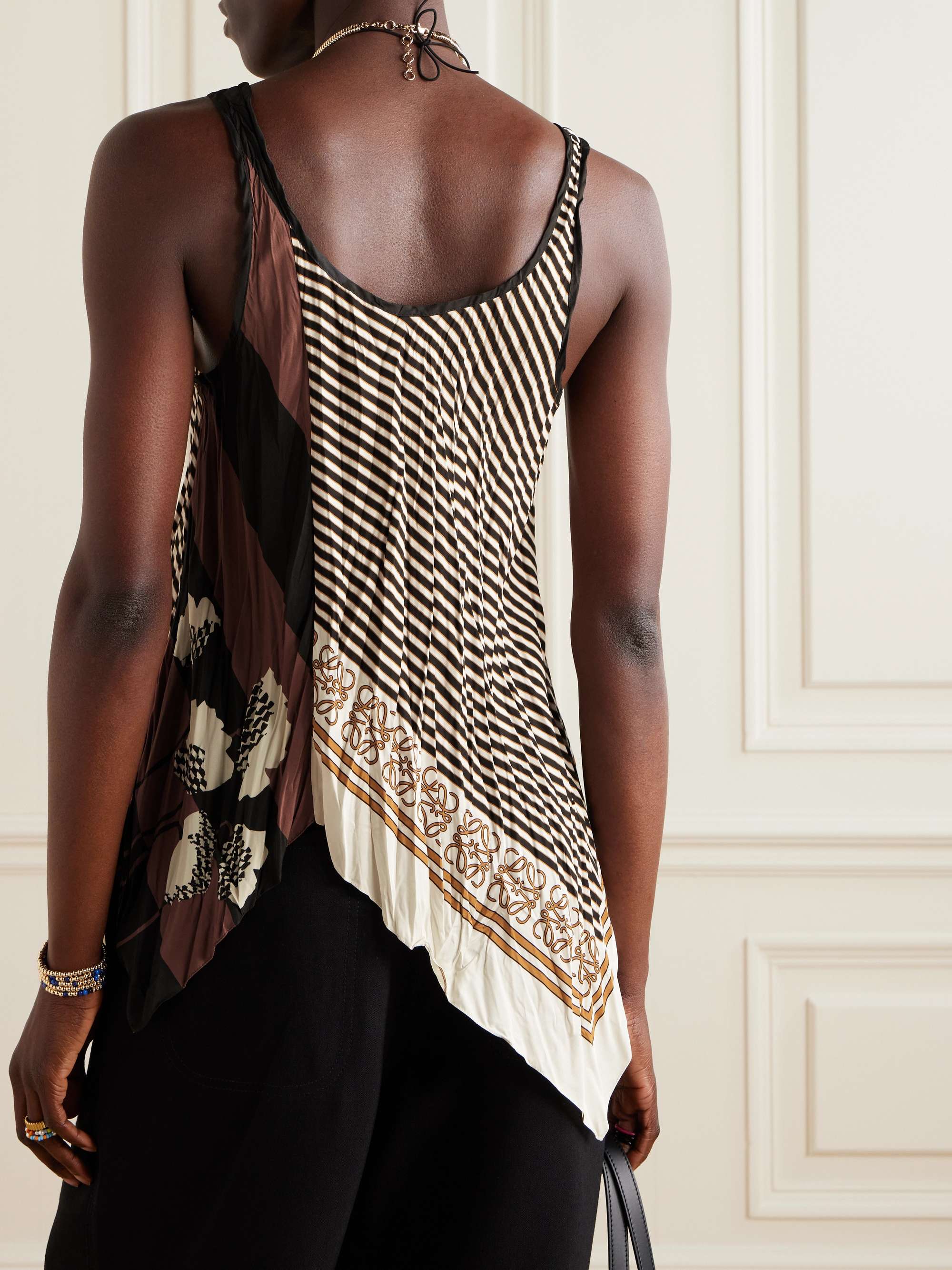 LOEWE + Paula's Ibiza asymmetric printed satin tank | NET-A LOEWE + Paula's Ibiza asymmetric printed satin tank | NET-A
