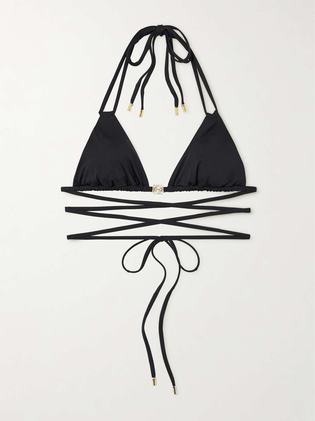 Loewe + Paula's Ibiza Embellished Triangle Bikini Top In Black