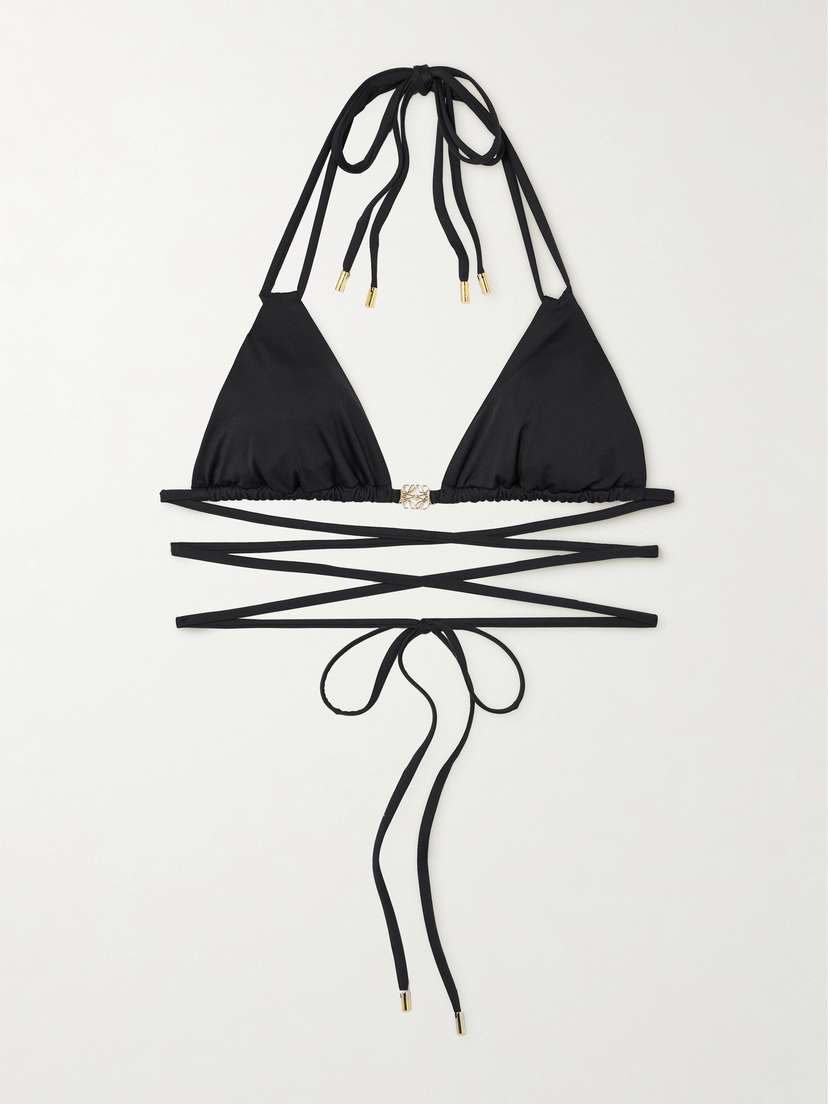 Loewe + Paula's Ibiza Embellished Triangle Bikini Top