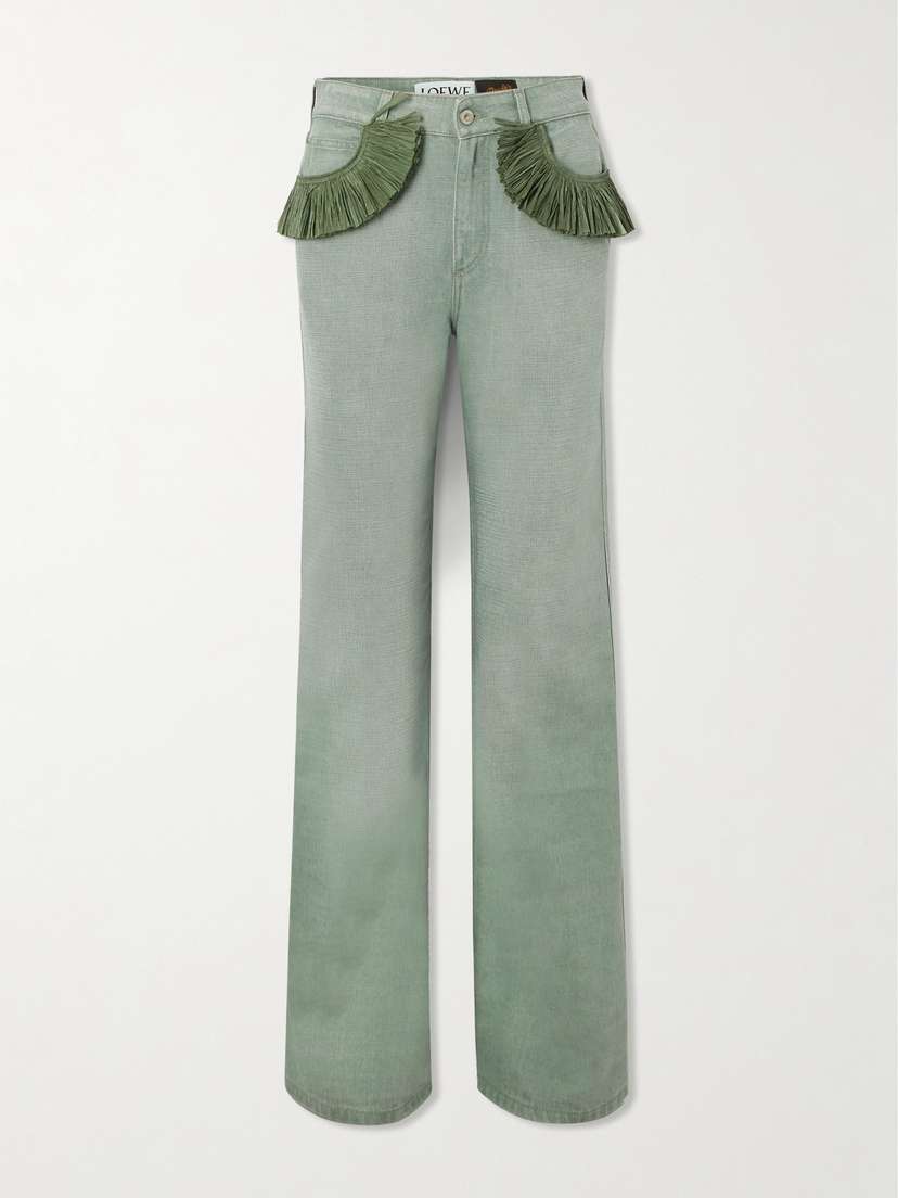 Loewe + Paula's Ibiza Fringed High-rise Straight-leg Jeans