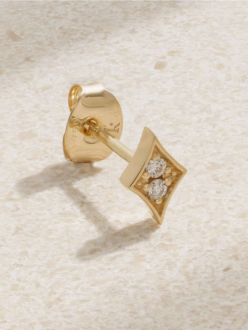 Kimaï Emblem 18-karat Recycled Gold Laboratory-grown Diamond Single Earring