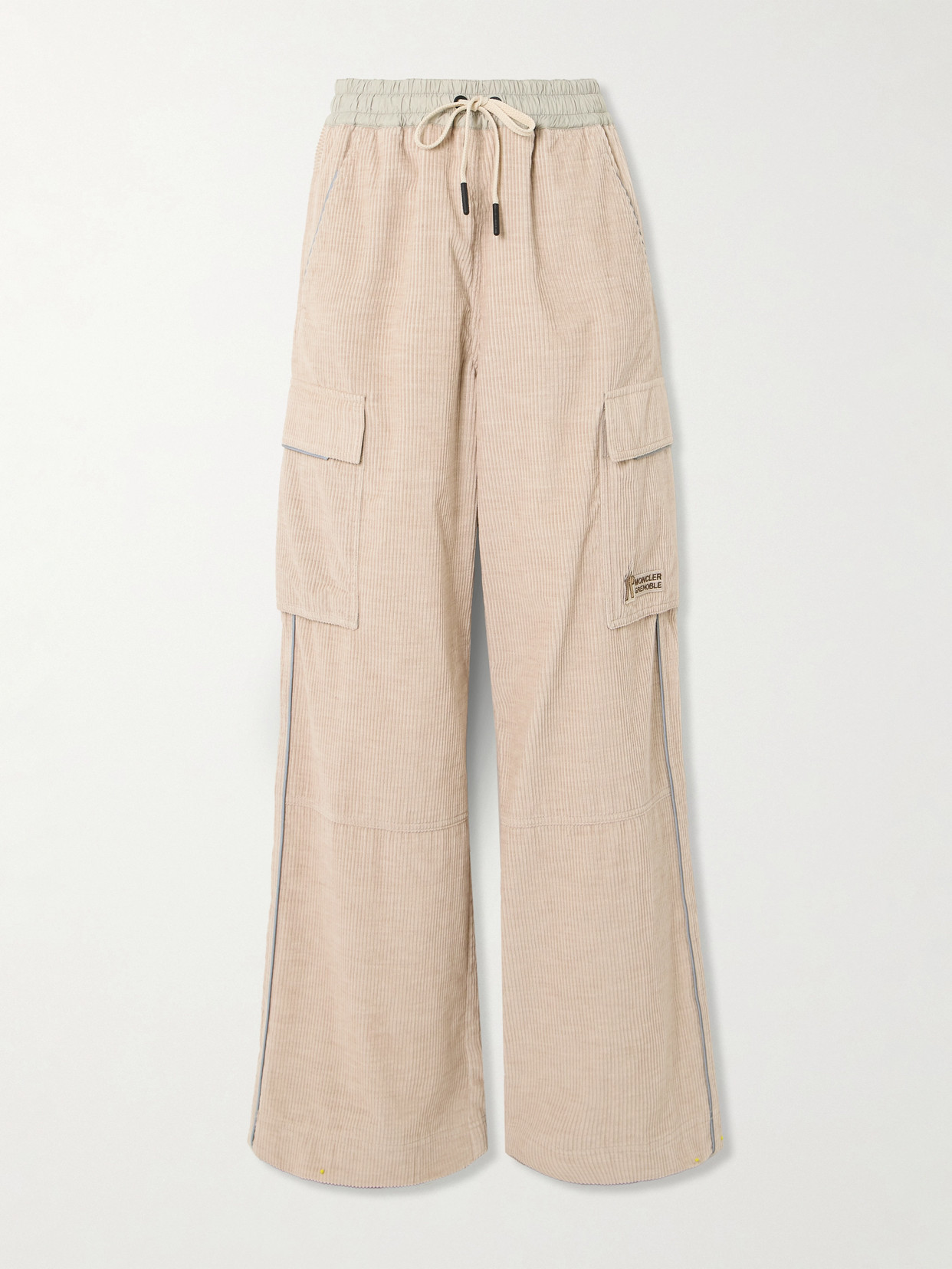 Moncler Grenoble - Shell-trimmed Cotton-corduroy Wide-leg Pants - Neutrals