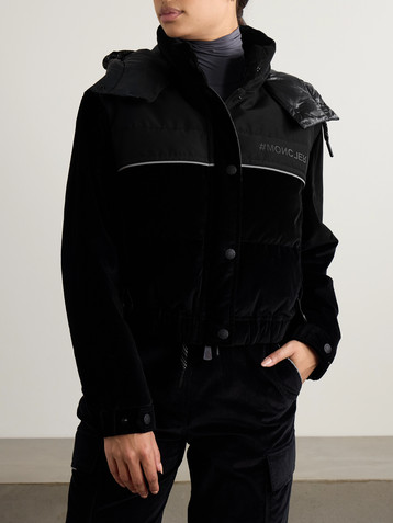 MONCLER GRENOBLE Spinas shell and canvas-trimmed quilted stretch-cotton corduroy down jacket