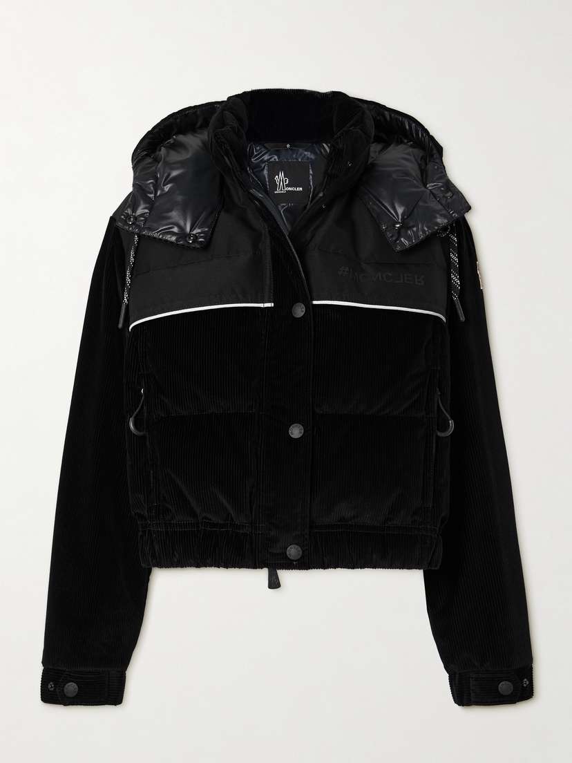 Moncler Grenoble Spinas Shell And Canvas-trimmed Quilted Stretch-cotton Corduroy Down Jacket