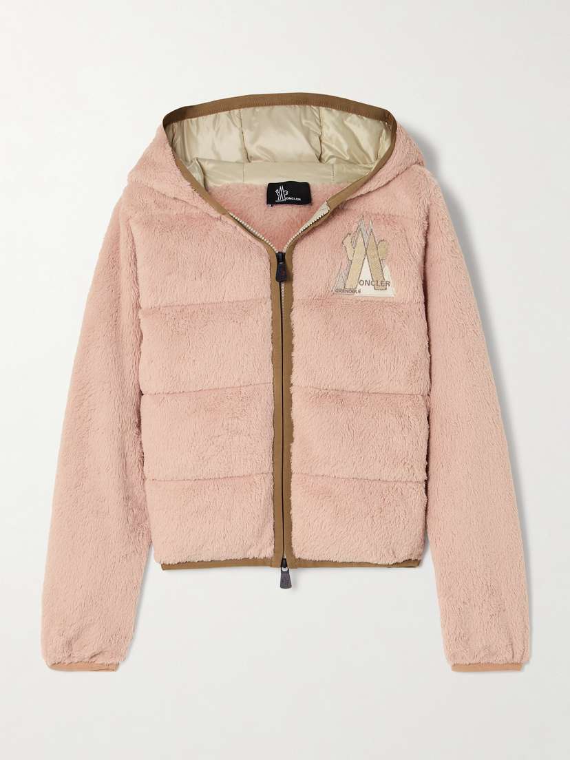 Moncler Grenoble Logo-embroidered Twill-trimmed Quilted Fleece Down Jacket