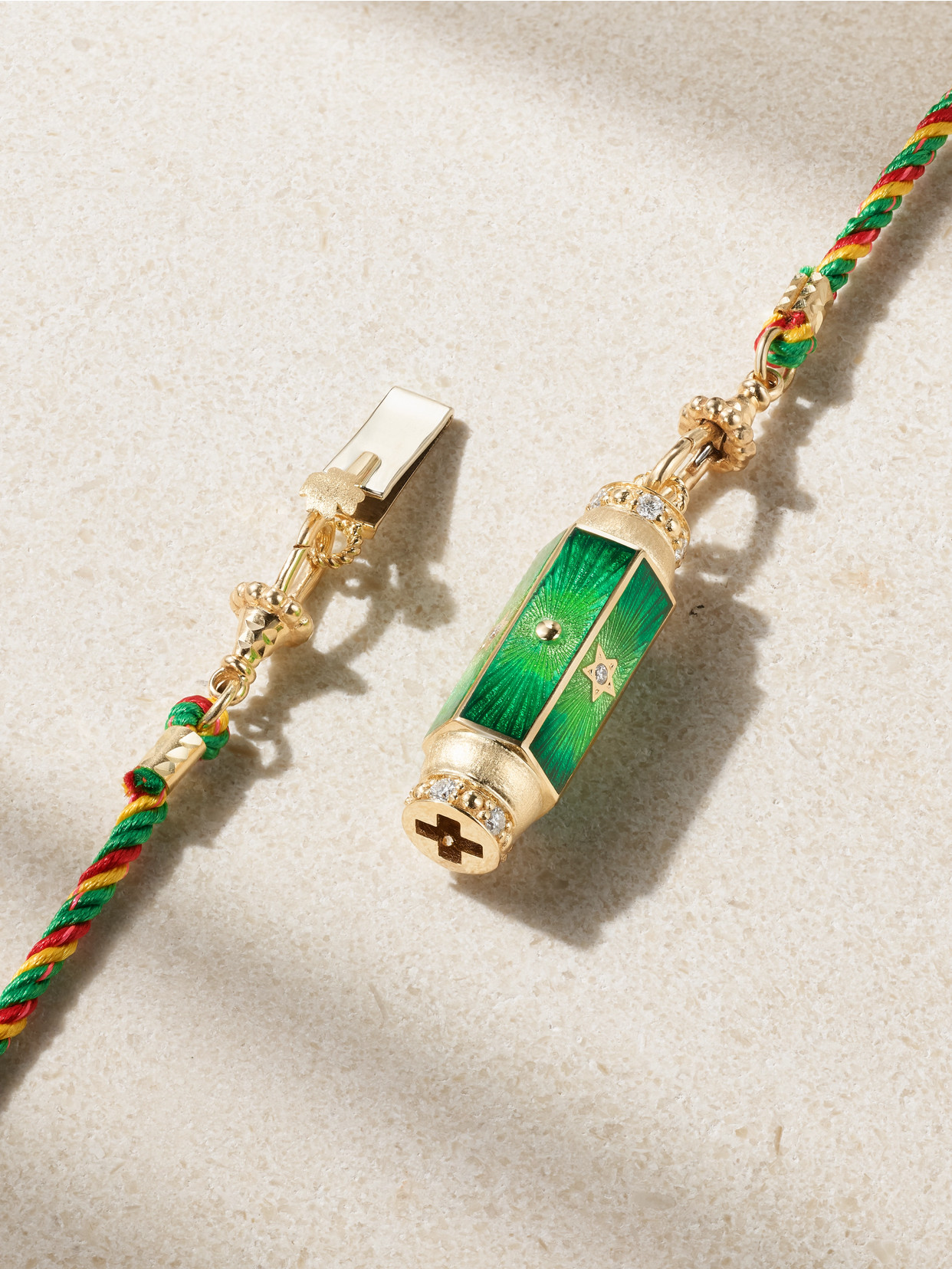 Marie Lichtenberg Baby Locket 14-karat Gold, Enamel, Diamond And Pearl Necklace In Gold