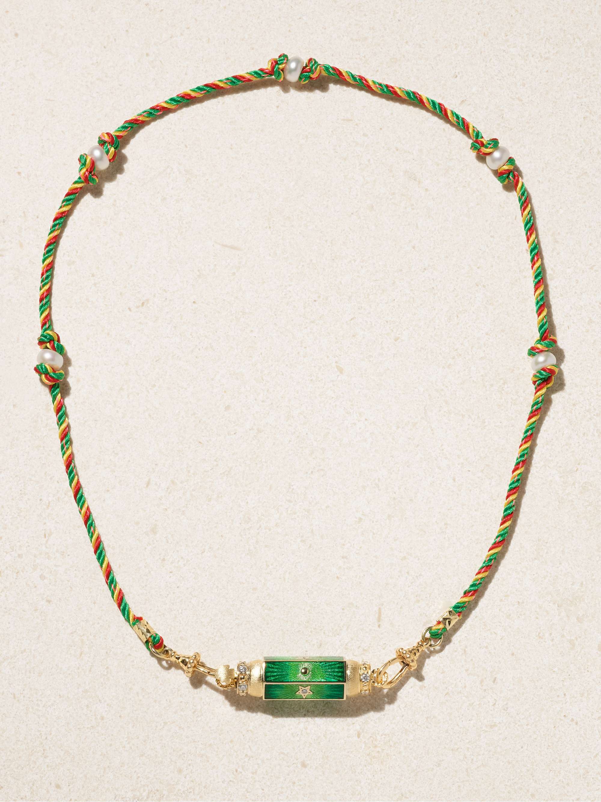 MARIE LICHTENBERG Baby Locket 14karat gold, enamel, diamond and pearl