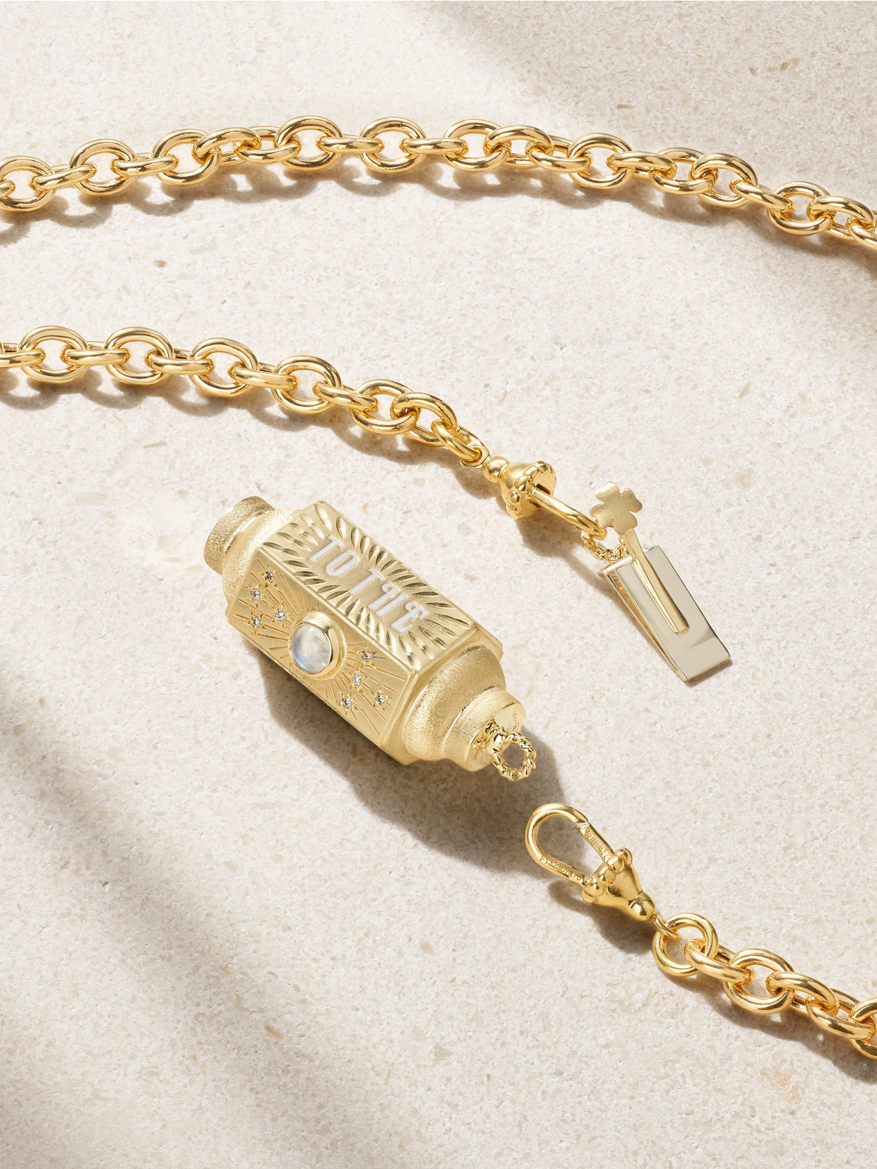 Marie Lichtenberg Love You Locket 14-karat Gold Multistone Necklace In Gold