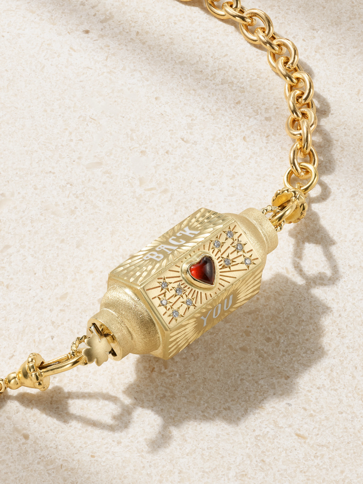 Marie Lichtenberg Love You Locket 14-karat Gold Multistone Necklace In Gold