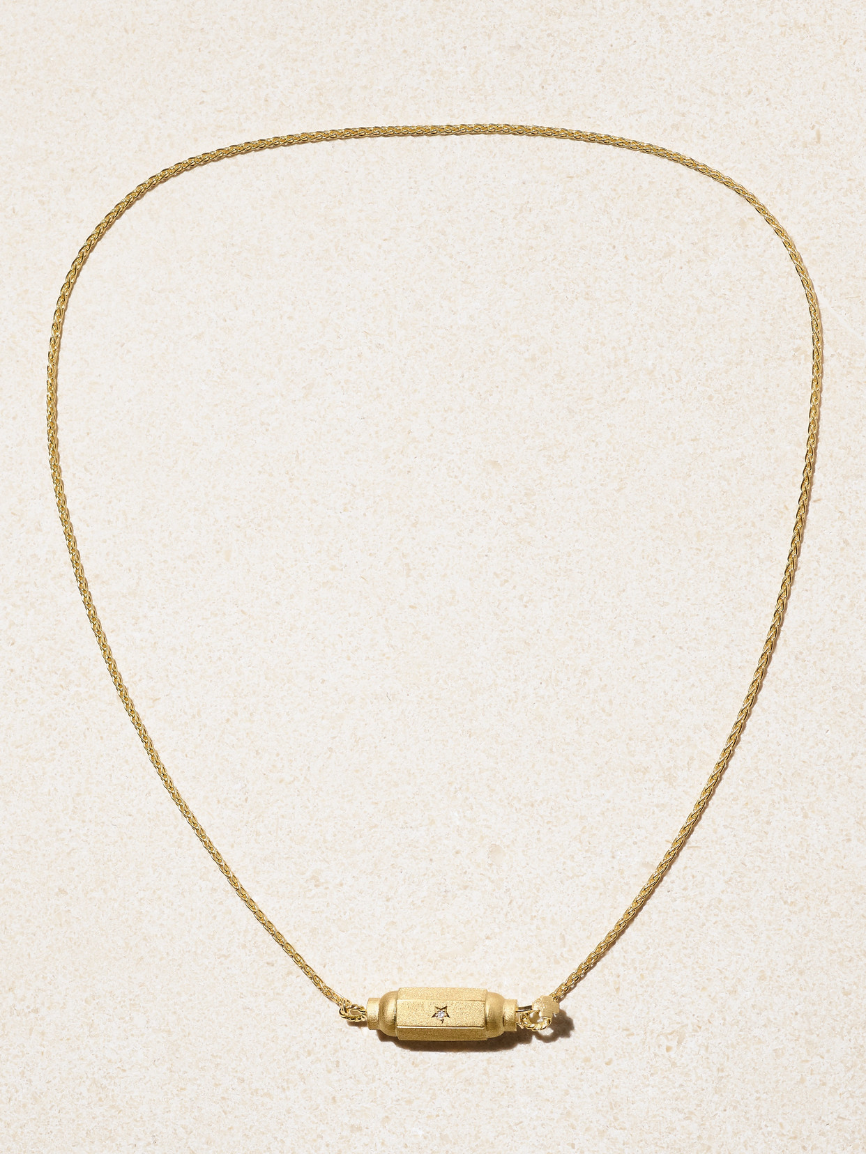 Marie Lichtenberg Micro Coco Locket 18-karat Gold Diamond Necklace