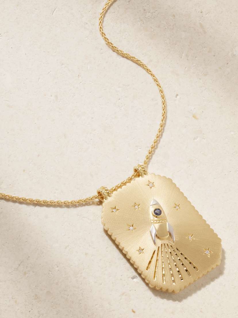 Marie Lichtenberg Love You 18-karat Gold, Diamond And Sapphire Necklace