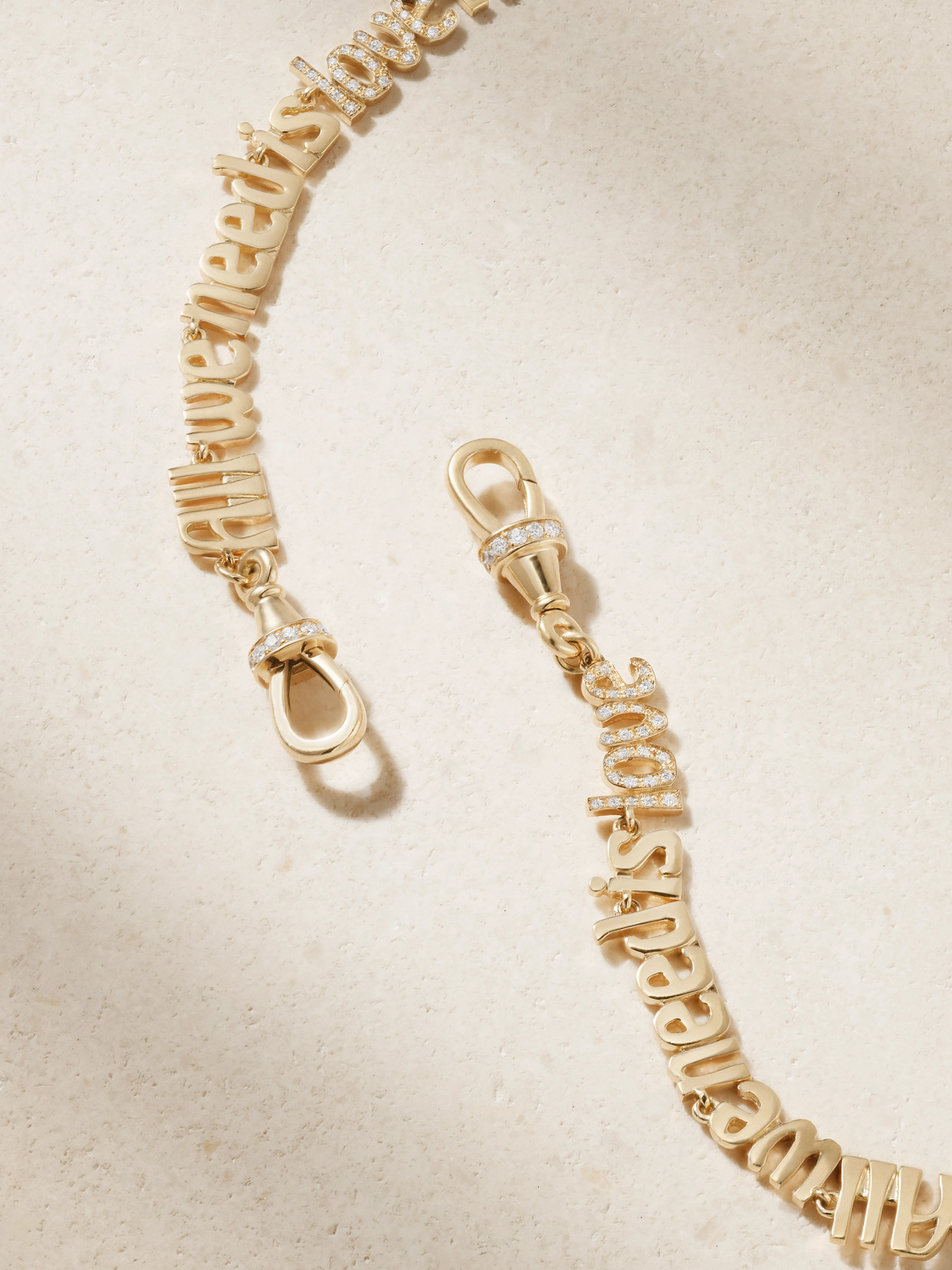 Marie Lichtenberg All We Need Is Love 18-karat Gold Diamond Necklace In Gold