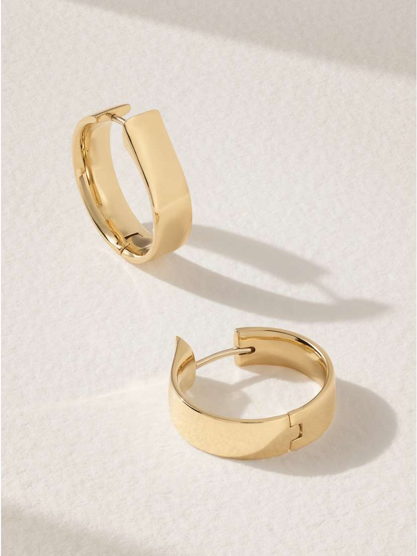 Melissa Kaye Honey Medium 18-karat Gold Hoop Earrings