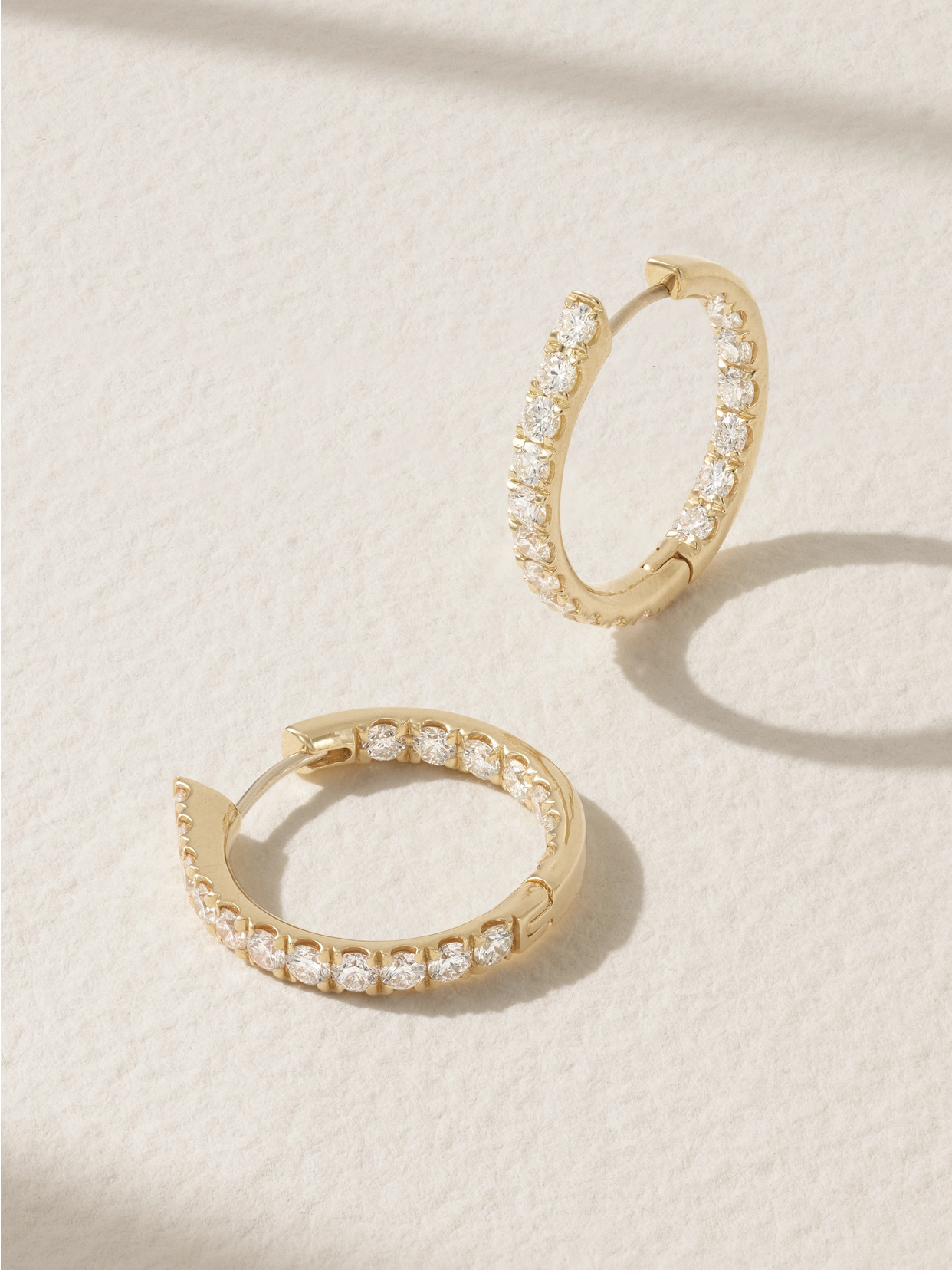 Melissa Kaye Honey Medium 18-karat Gold Diamond Hoop Earrings