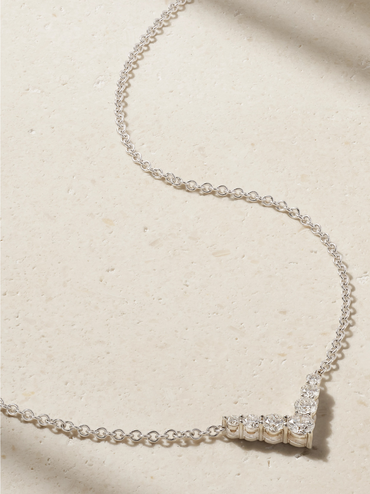 Melissa Kaye Aria V 18-karat White Gold Diamond Necklace