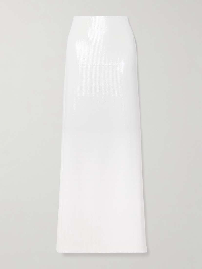 Galvan Beating Heart Sequined Tulle Maxi Skirt