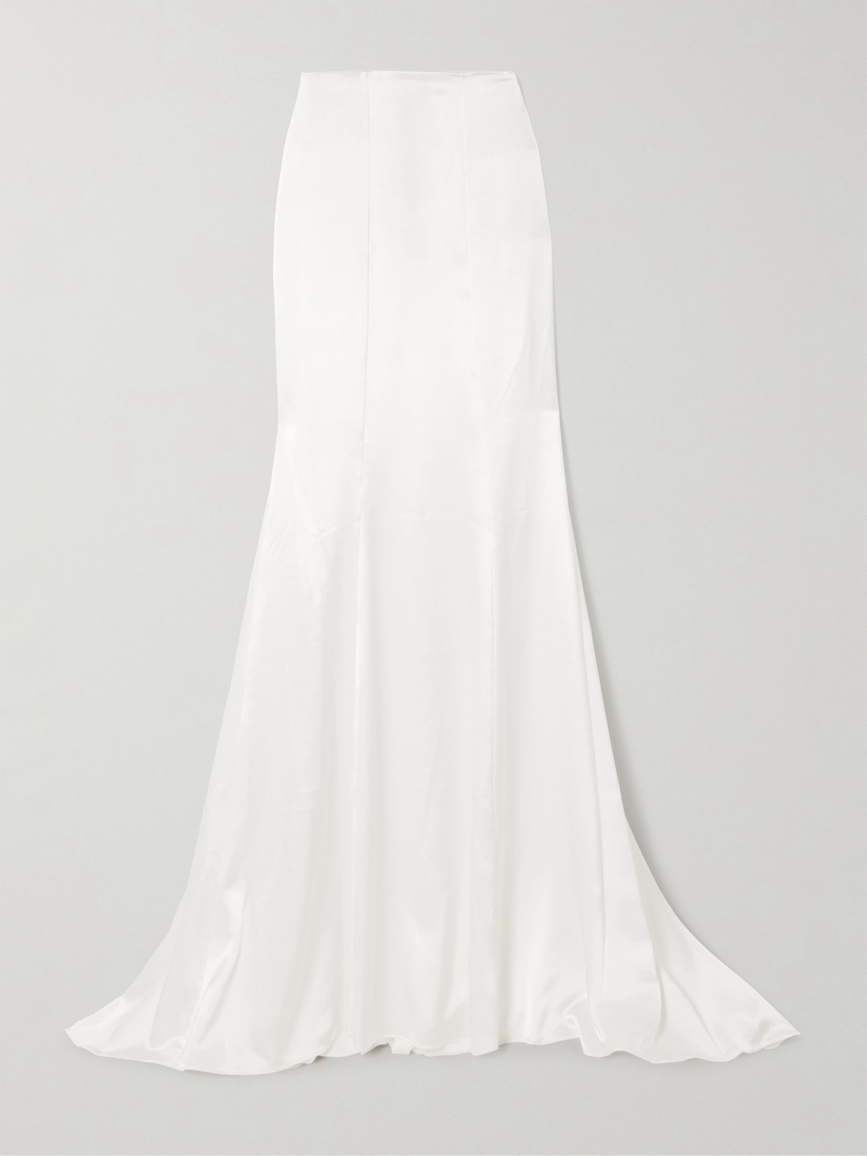 Galvan Amalfi Draped Satin Maxi Skirt In Off-white