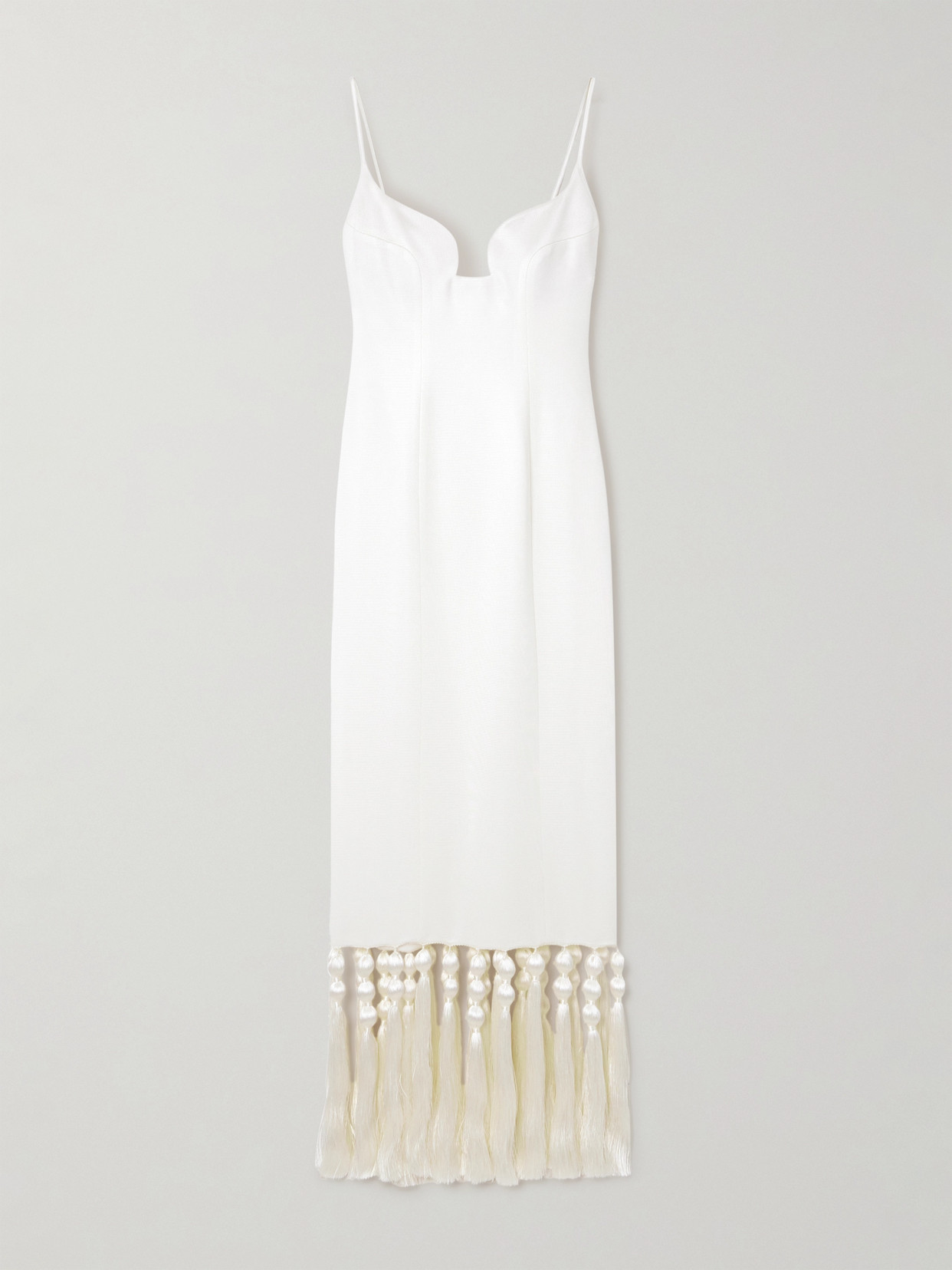 Galvan - Belize Tasseled Stretch-knit Gown - Off-white