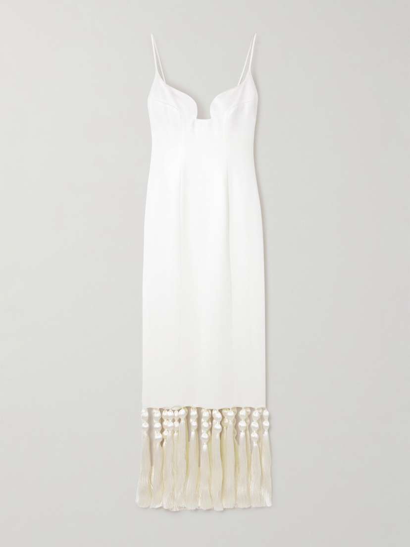 Galvan Belize Tasseled Stretch-knit Gown