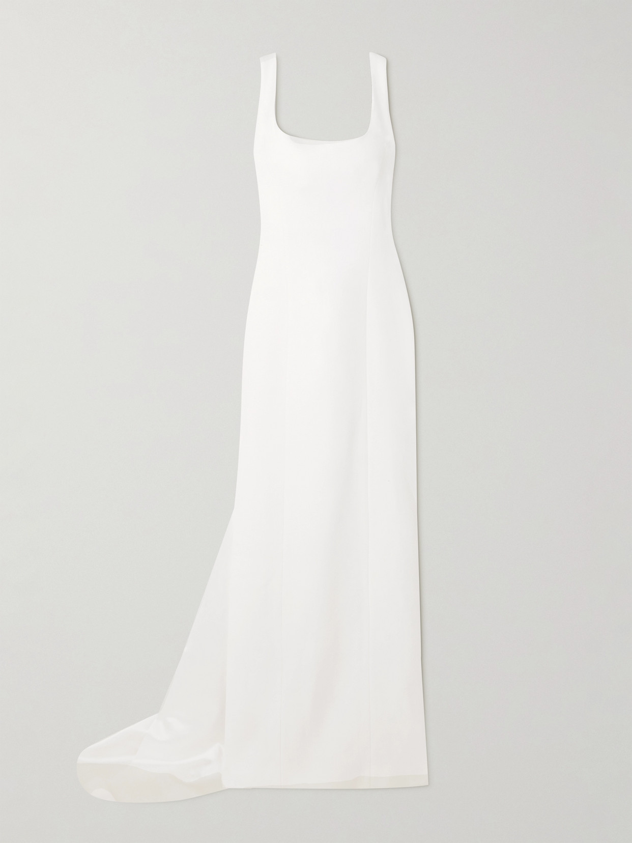 Galvan Fiorentina Draped Satin Gown In Off-white