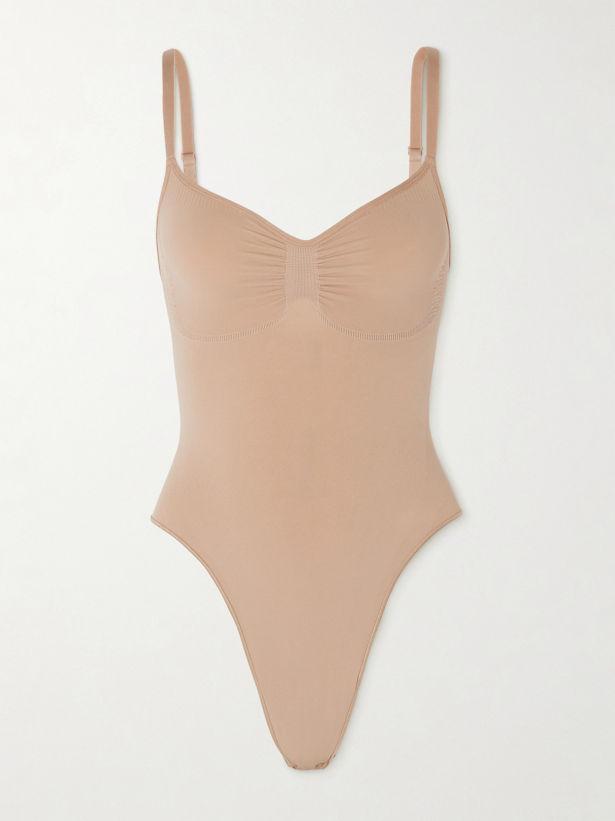 Skims Seamless Sculpt Briefs Bodysuit In Brown