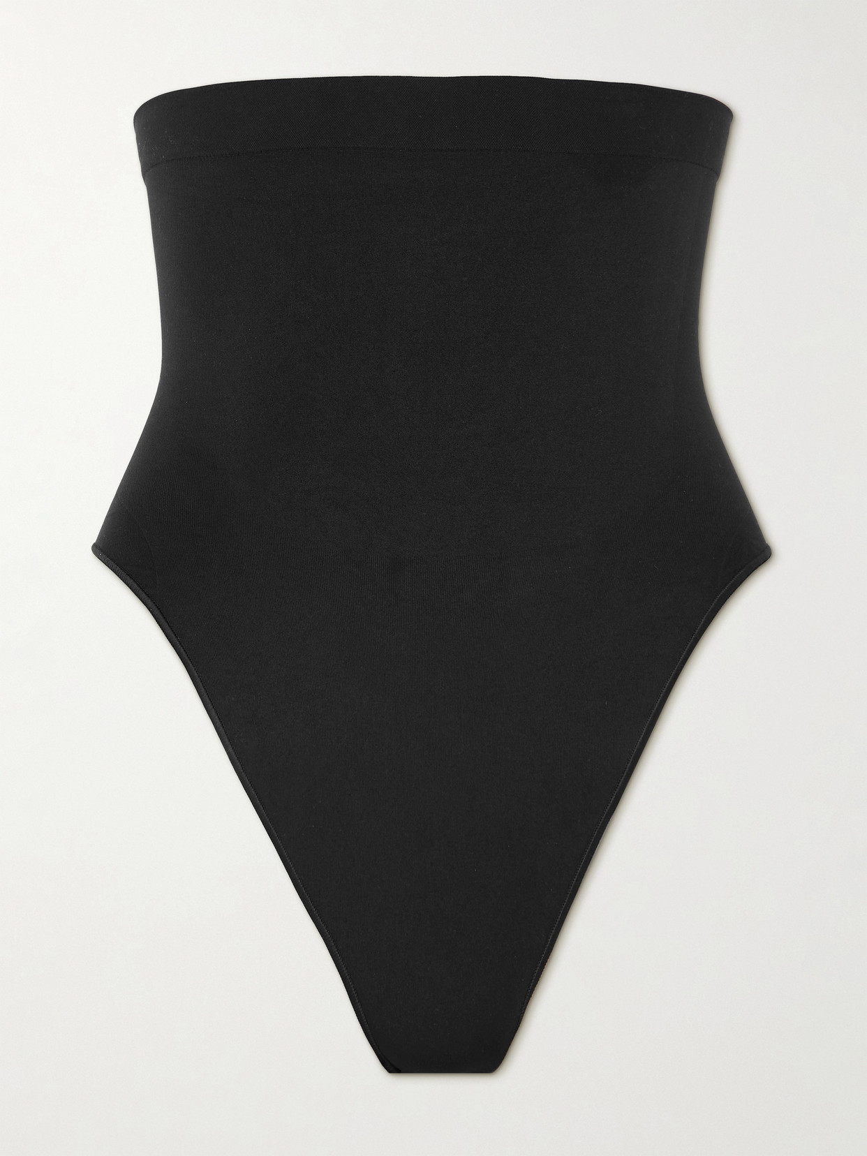 Shop Skims Seamless Sculpt High-waisted Thong In Black