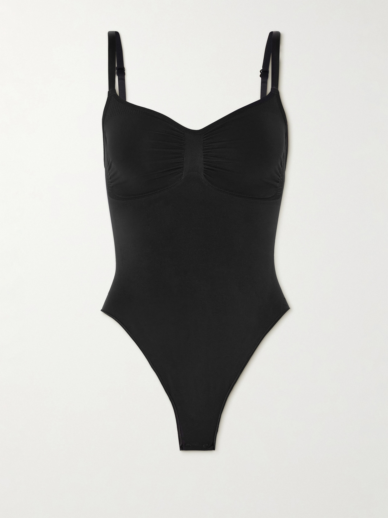 Shop Skims Seamless Sculpt Thong Bodysuit In Black