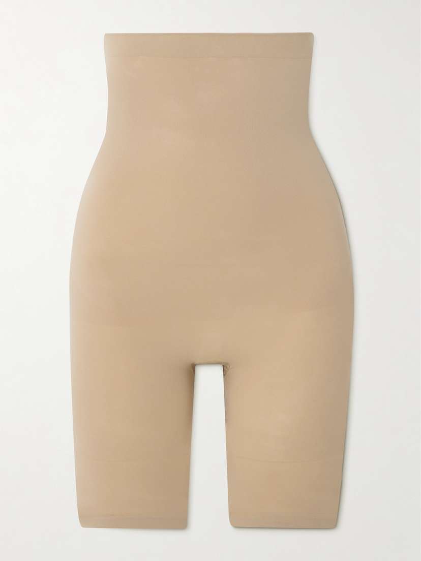 Skims Seamless High-waisted Above The Knee Short - Clay