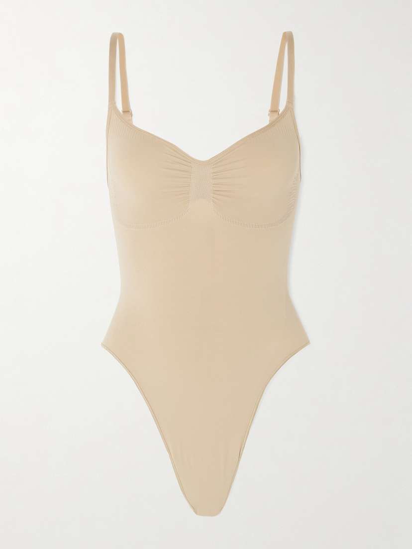 Skims Seamless Sculpt Thong Bodysuit - Clay
