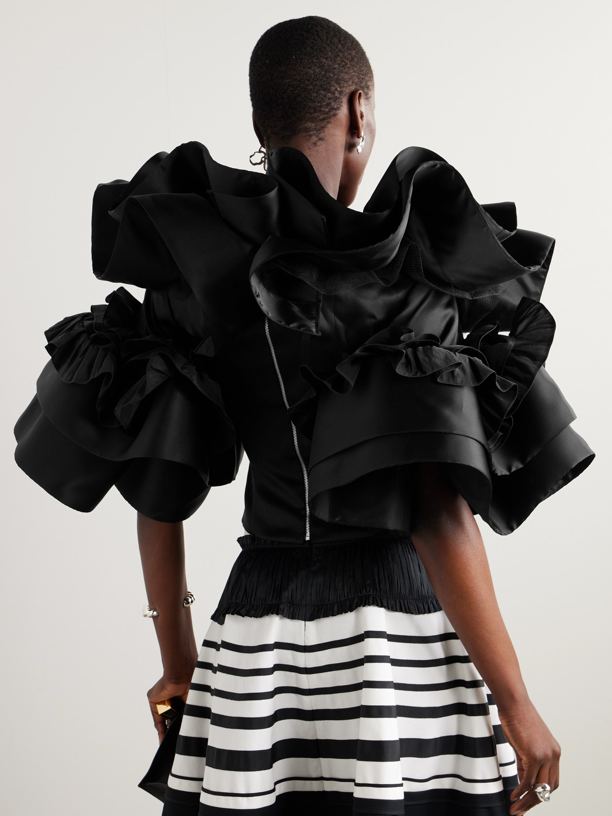Ruffled Silk-Taffeta Top