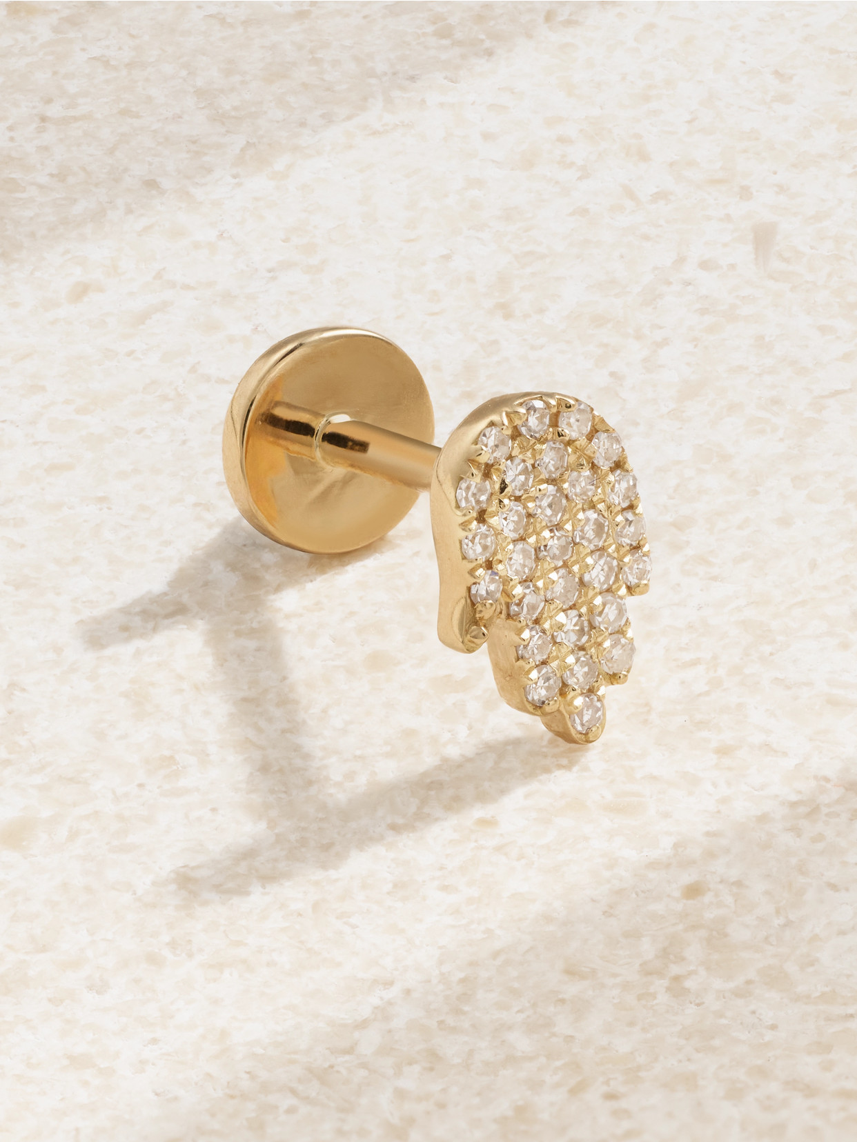 Persée - Hand Of Fatima 18-karat Gold Diamond Single Earring - One size